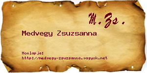 Medvegy Zsuzsanna névjegykártya